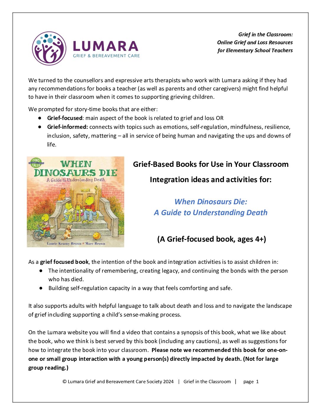 Integration Activities for When Dinosaurs Die